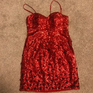 Red Sequins dress
